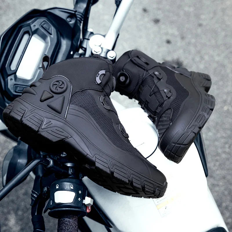 Large Size Motorcycle Boots Outdoor Riding Racing Shoes Anti-fall Wear-resistant Motorcycle Shoes Motorcycle Travel Equipment