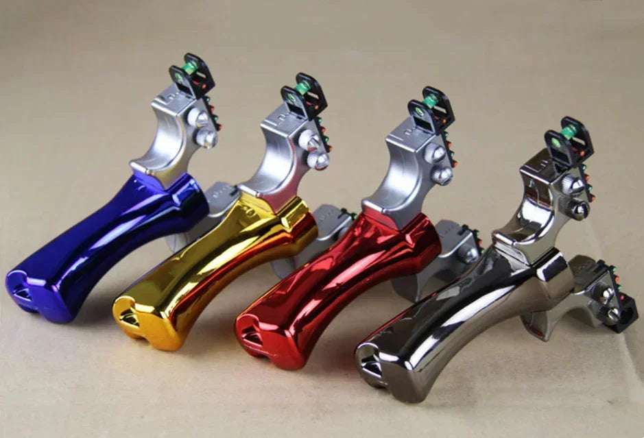 Powerful Laser Slingsshot Upgrade Outdoor Shooting Catapult Double Screw Quick Pressure Rubber Band Hunting Slingshot