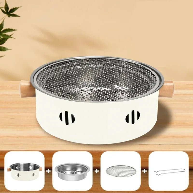 Mini Charcoal Barbecue Grill for Home Outdoor Camping Beach Picnic BBQ Grill Barbecue Stove, Multifunctional Charcoal BBQ Stove