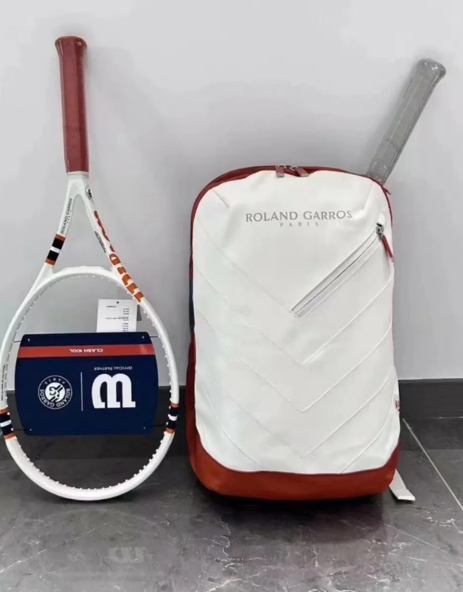 2024 Wilson Tennis Racket Backpack French Open Super Tour Tennis Racket bag Soft Leather 2PK Streamlined Tennis Bag Thermoguard
