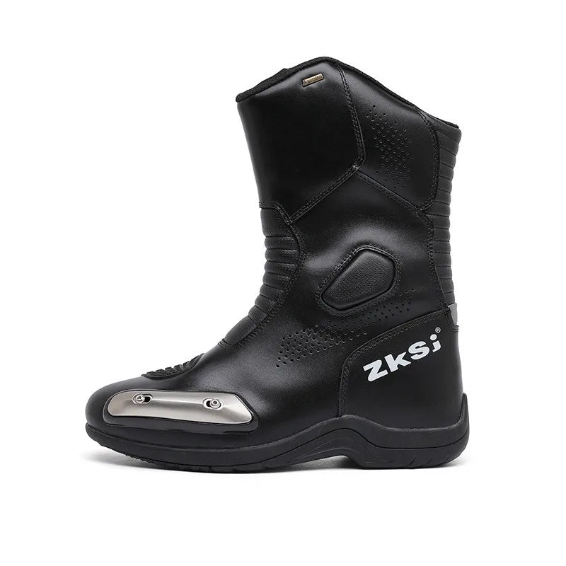 Motorcycle Shoes Full Leather Motocross Boots with Shifter Guard Cafe Boots Enduro Boots for Touring&hiking Moto Protection Gear