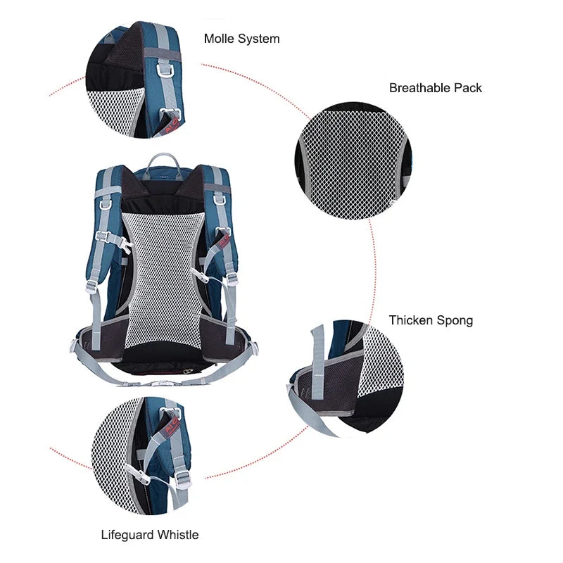 30L Outdoor Backpack for Men Sports Climbing Bag Mochila Camping Mountaineering Bag Travel Trekking Motorcycle Rucksack