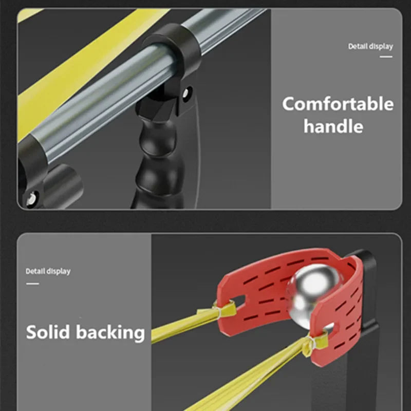 Straight Rod High Precision Telescopic High Power Red Laser Flat Rubber Band Stainless Steel Outdoor Hunting Catapult Slingshot