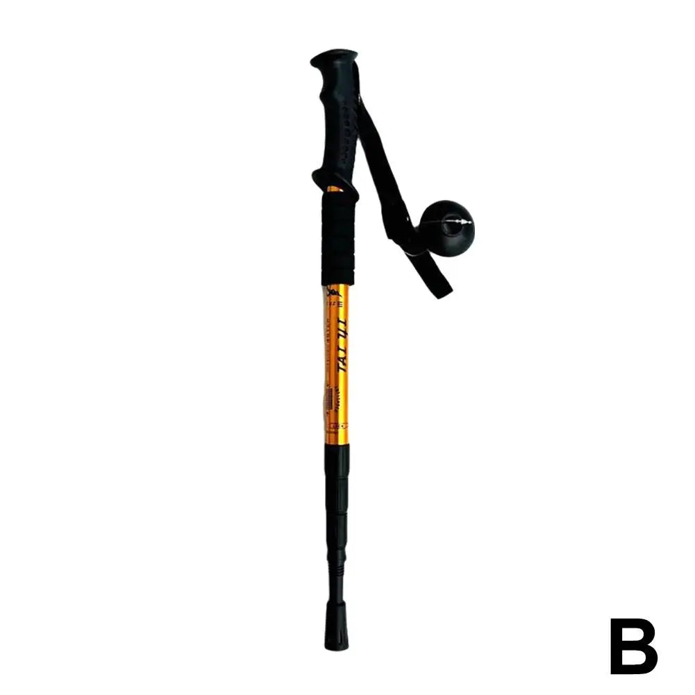 4 Section Trekking Poles Non-slip Wear-resistance Walking Stick Aluminium Alloy Ergonomic Handle Design Foldable Crutches Hiking