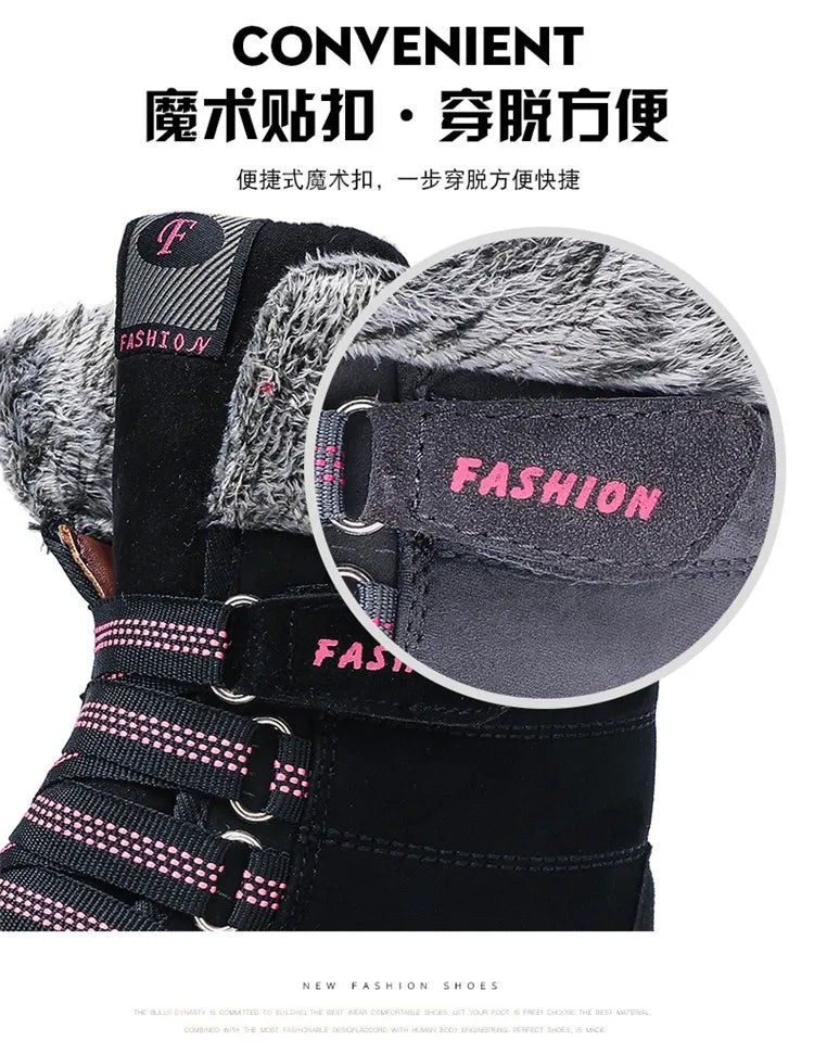 Women's Snow Boots Winter Plush Warm Platform Women's Ankle Boots Wear-resistant Waterproof Non-slip Lady Snow Boots for Womens