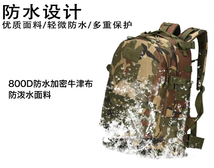 Upgraded 3D Bag Camouflage Mountaineering Bag Tactical Backpack Outdoor Camping Travel Bag