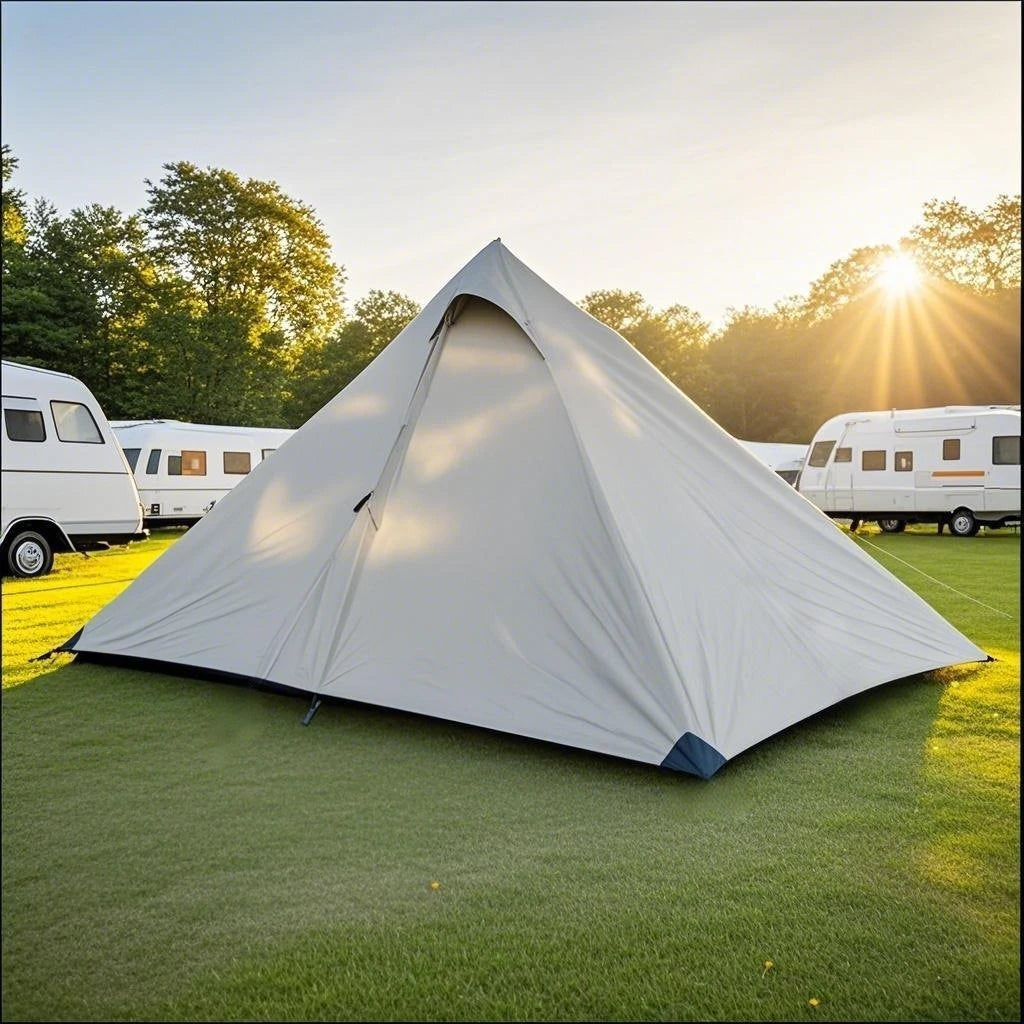 1-Person Ultralight Trekking Pole Tent - Pyramid Design, Waterproof PU4000, 2-Layer Mesh for Backpacking/Hiking, Without Pole