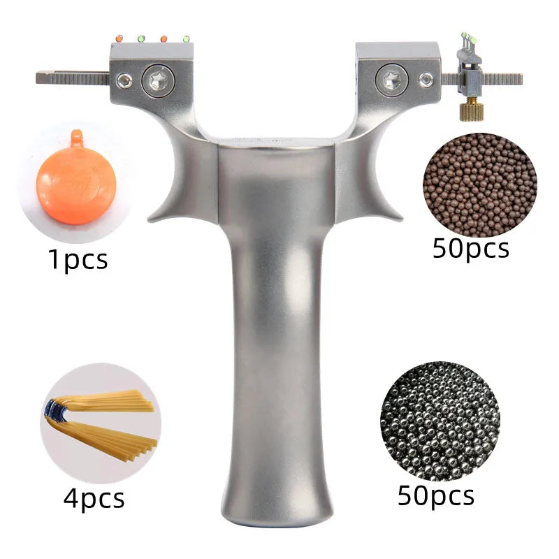 Slingshot Hunting Titanium Alloy TC21 Catapult with Rubber Band Set Professional Outdoor Shooting Games Accessories Adult Toys