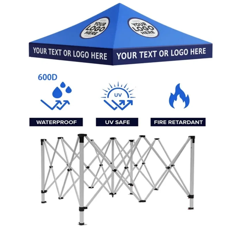 TB 600D Waterproof Outdoor Folding Gazebo 10x10ft Advertising Tents Roof Oxford Cloth Portable Sidewall Cover Fabric Canopy Tent