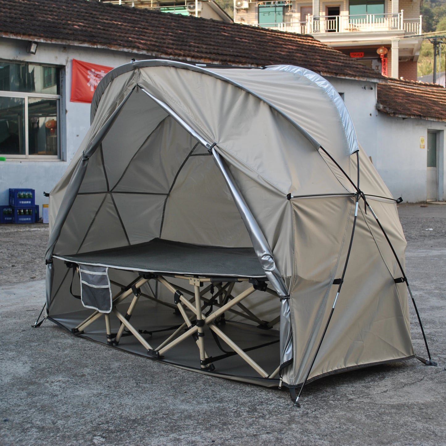 Durable Cot Tent for Camping, Light Weight, Backpacking Tent, Solo, 4000mm Camping Cot Package Not Include