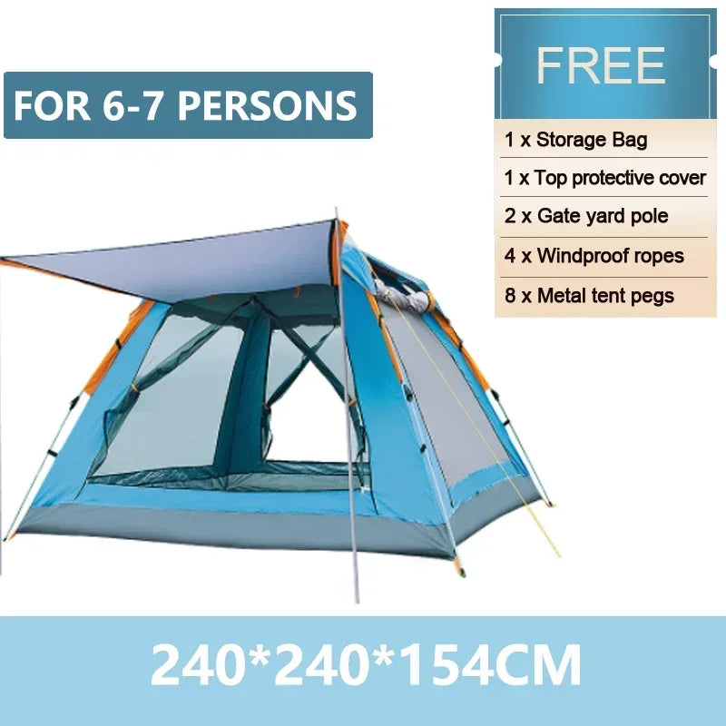 Goture Portable Outdoor Camping Tent 2-6 People Folding Automatic Tent Beach Fishing Family Travel  Park Anti-UV Shade