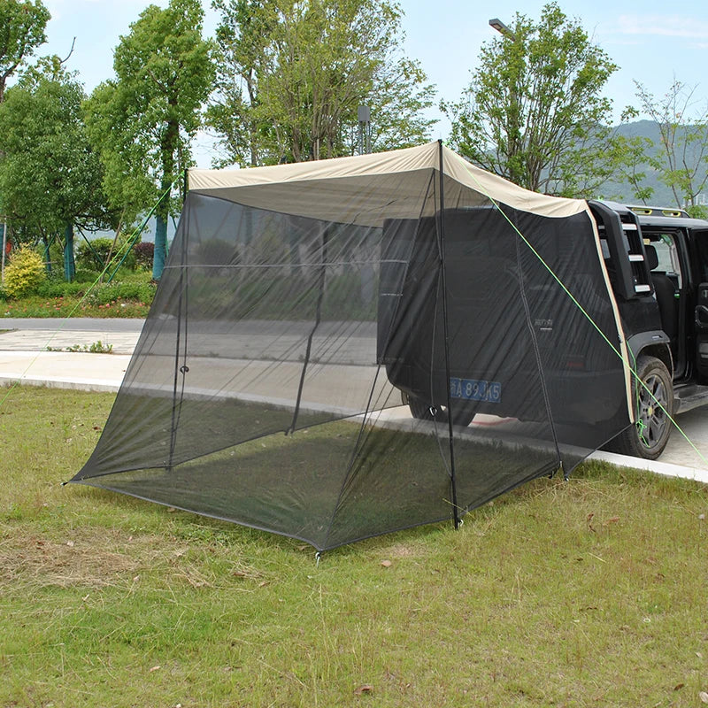 SUV Rear Tent with Mosquito Net – 4-Person Sun Shelter & Quick-Setup Car Canopy for Family Camping, Outdoor Adventures