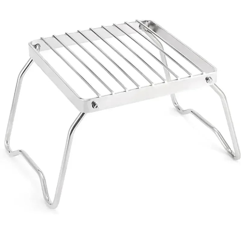 Camping Folding Grill Outdoor BBQ Grill Grate Portable Stainless Steel Gas Stove Stand Barbecue Rack Set Pot Holder for Cooking