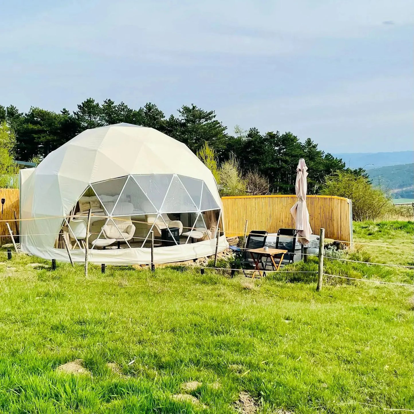 【Global Shipping】 Geodesic Dome Tent Spherical Tent Hotel Resort Outdoor Luxury Glamping Dome Transparent Starry Sky Tent