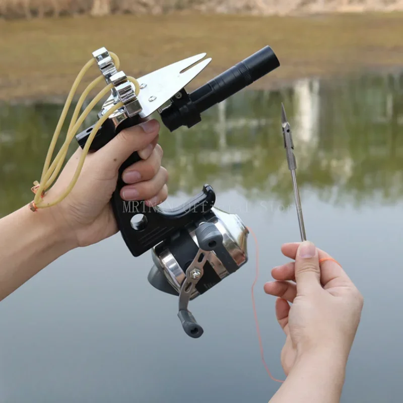 Big Power High-precision Fishing Slingshot With Laser Outdoor Hunting Catapult Outdoors Fishing Compound Bow Fishing Tools