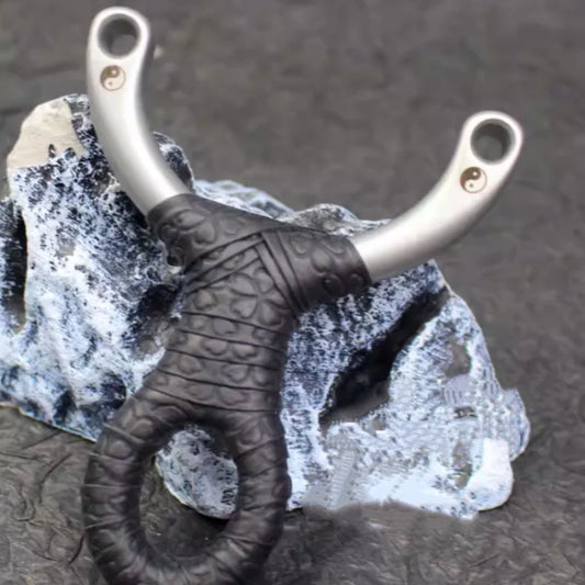 Professional 304 Stainless Steel Slingshot with Flat Rubber Band for Outdoor Hunting Catapult Competitive Shooting