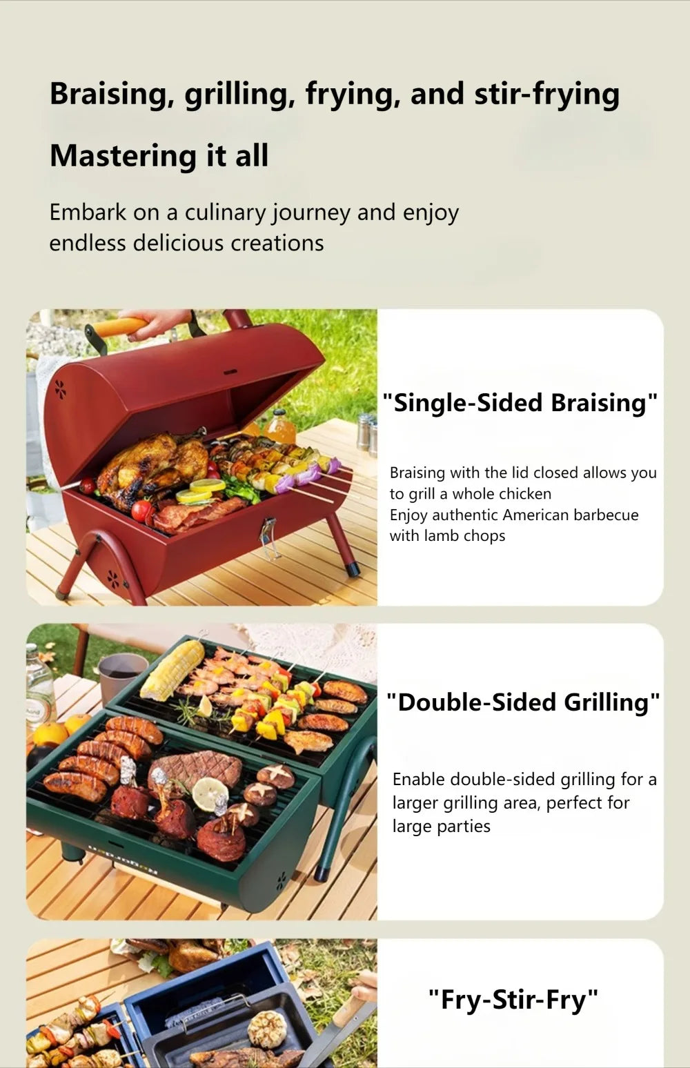 Small Folding Barbecue Grill Outdoor Portable Camping Charcoal Stove for Picnic Backyard Party