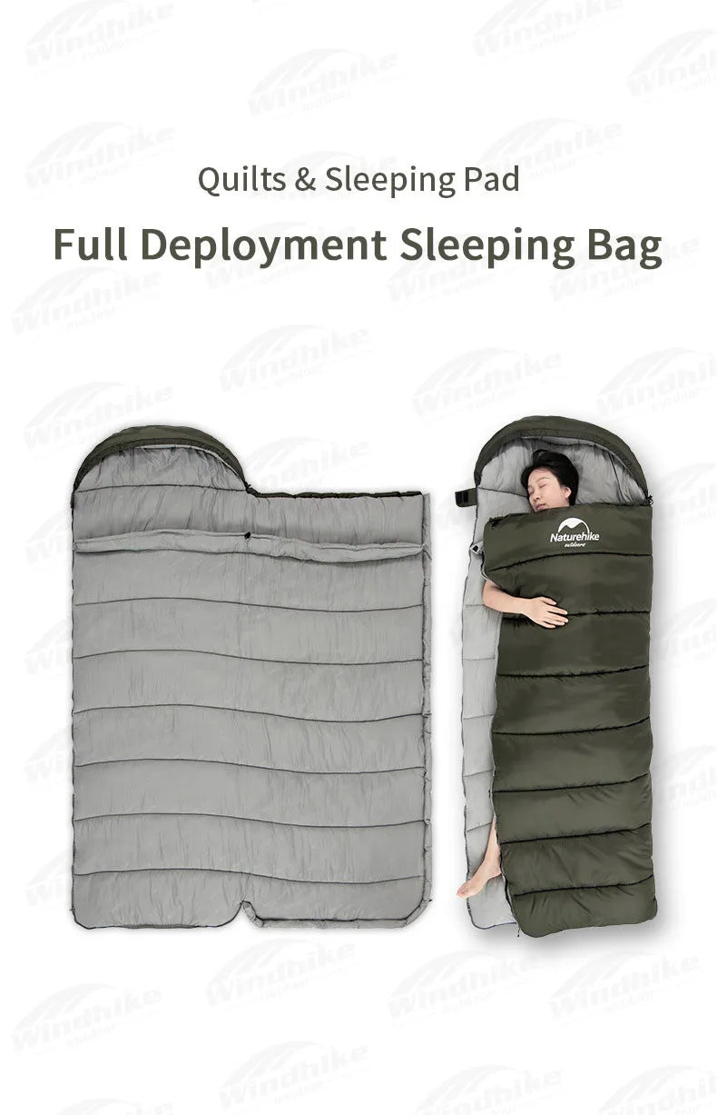 Naturehike Sleeping Bag Hollow Cotton Quilt Ultralight Winter Envelope Sleeping Bag for Adult Outdoor Camping Travel Lightweight