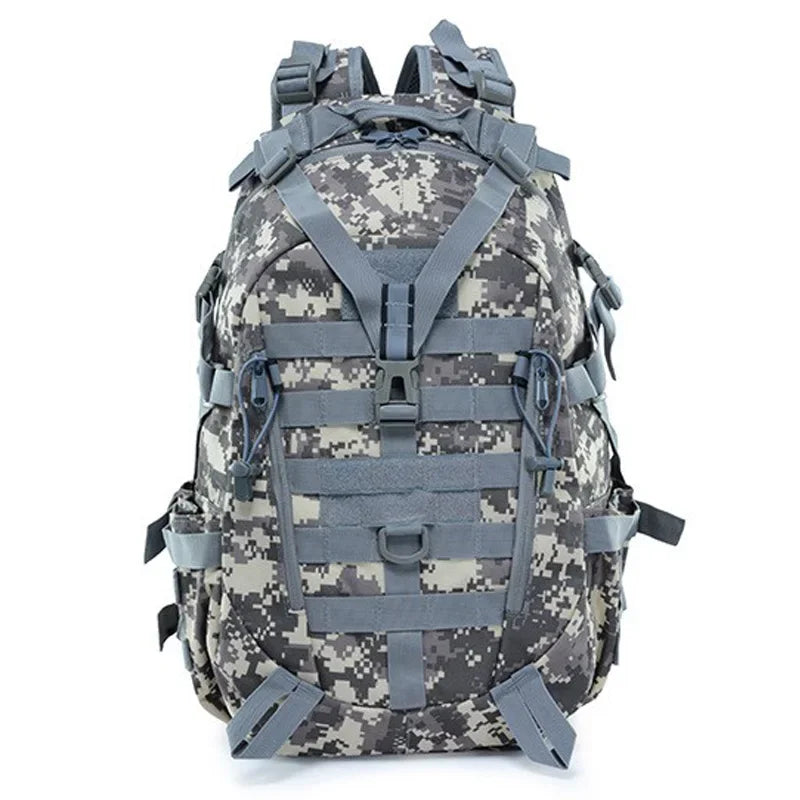 40L Tactical Camping Backpack Reflective Safety Mens Travel Hiking Rucksack MOLLE System Military Style Shoulder Straps Outdoor