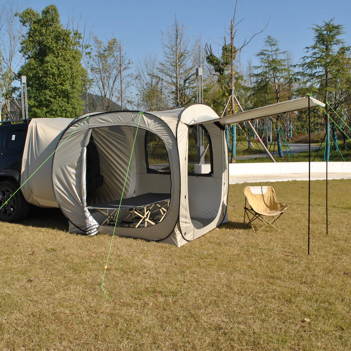 Car Tent Waterproof Tent, Car Tailgate Tent,Pop Up Car Rear Tent, SUV Tent Camping Car Tents for Campers Multipurpose Truck Tent