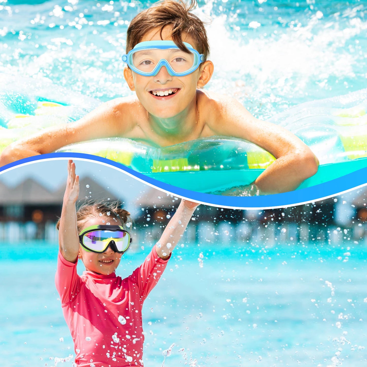 2Pcs Swimming Goggles Anti Fog Transparent Swimming Glasses Leakproof Wide View Swimming Eyewear Professional Swim Equipment