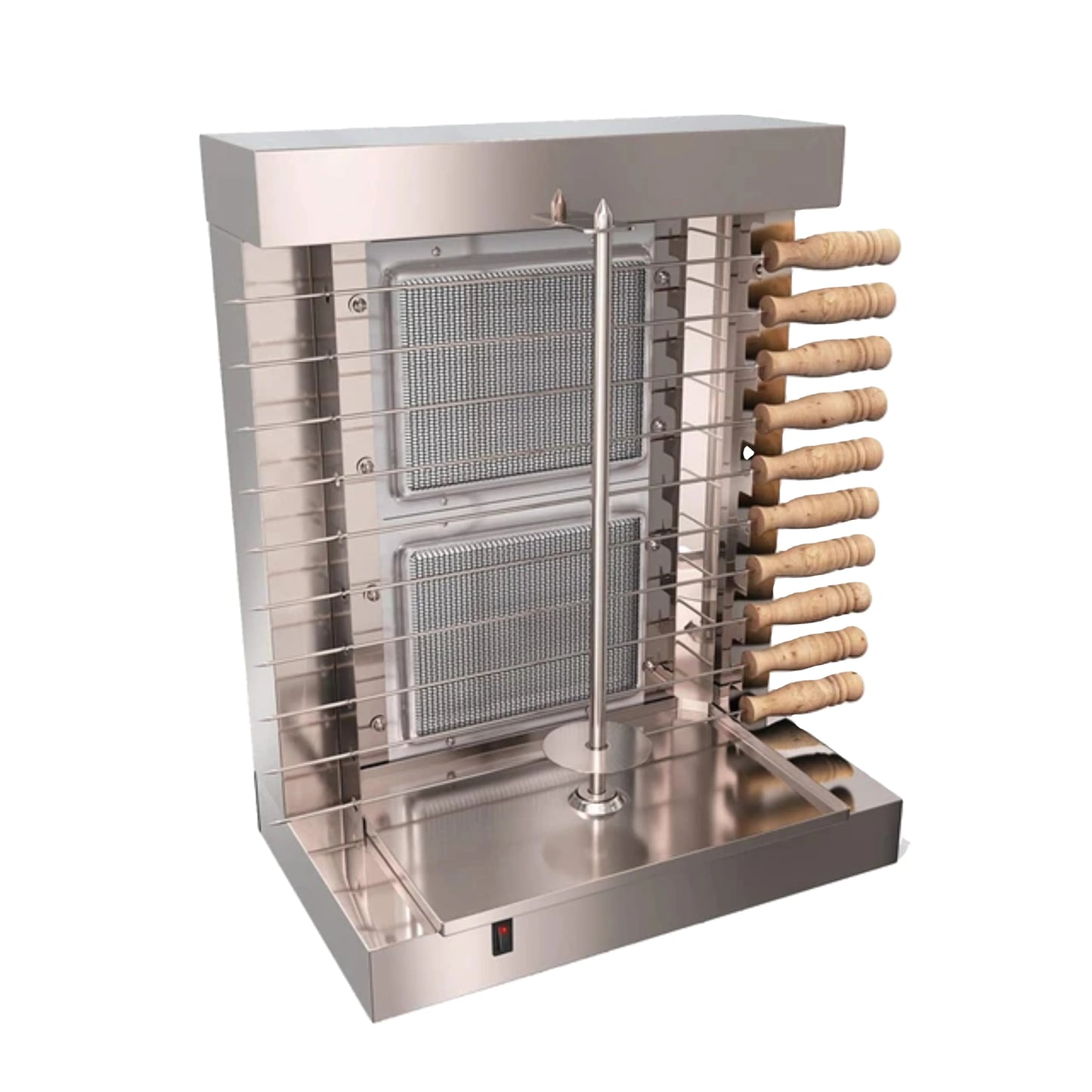 Gas Shawarma Machine 2 Burner Chicken Doner Kebab BBQ Grill Skewers Maker for Commercial