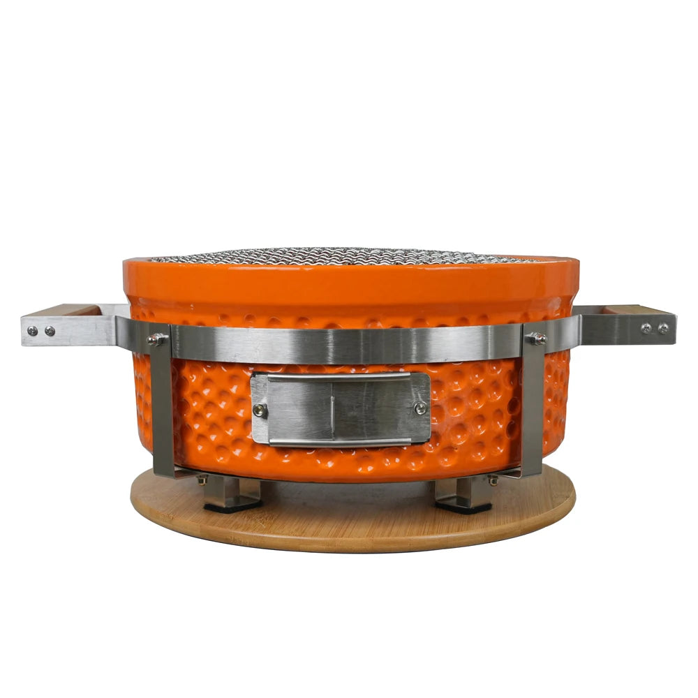 Small Ceramic Hibachi Grill - Customizable Japanese BBQ Table (Indoor/Outdoor Charcoal Grill, Portable Barbecue）
