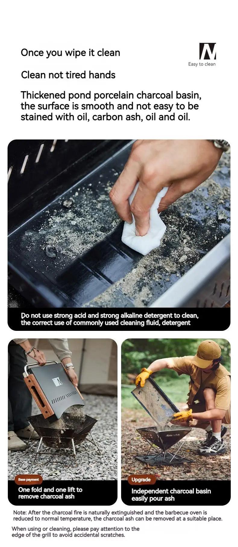 Naturehike Outdoor Portable Folding BBQ Grill Camping Enamel Charcoal Stove Ultralight Travel Picnic 4-8 Person Barbecue Stove