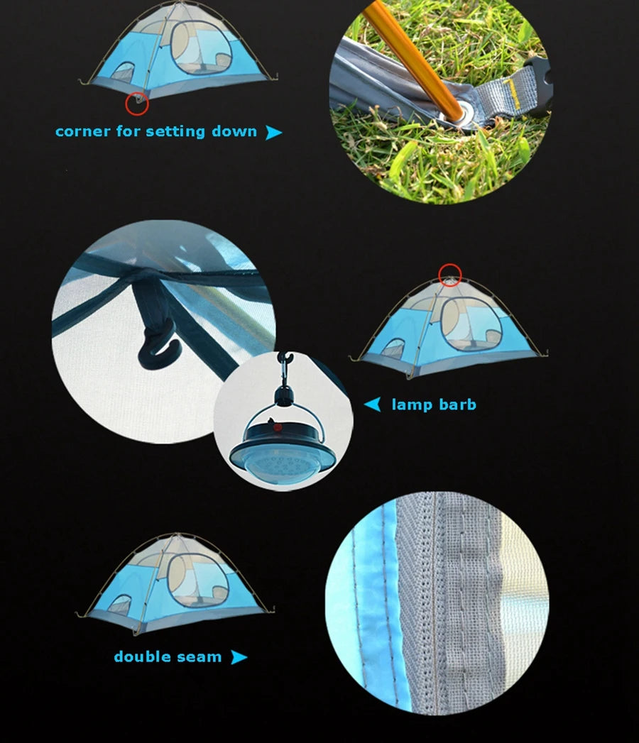 Desert Fox Camping Tents Fiberglass/Aluminum 3 Season Backpack Tent Lightweight Outdoor Compact Tent for Hiking Cycling Climbing