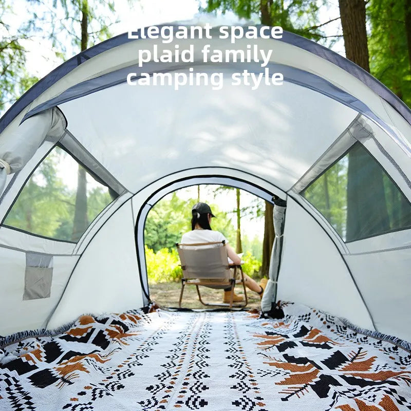 Tent Camping Outdoor 3-4 People Waterproof Thickened Portable Installation-free One-second Quick Open Automatic Boat Tent