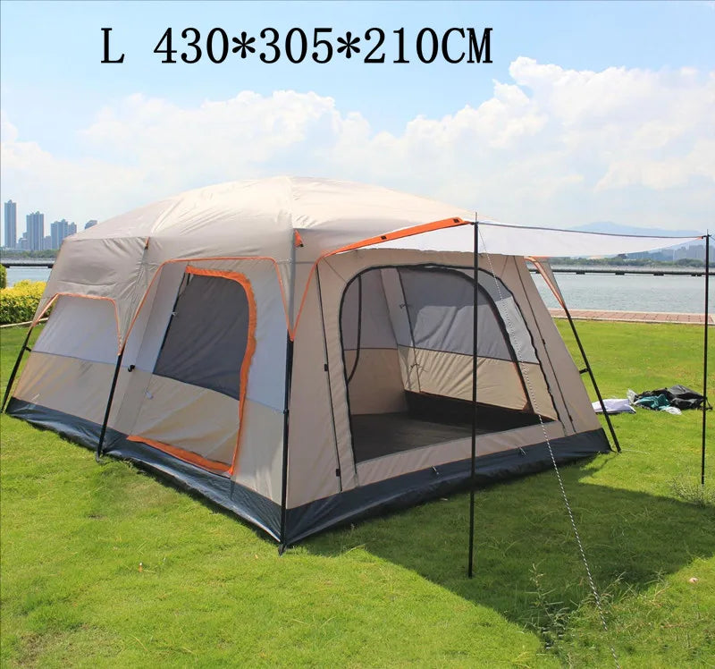 Outdoor Camping Tent Portable Rainproof Mosquito Proof Double Layer Tent 3-5 People One Bedroom One Hall Small Size Tent