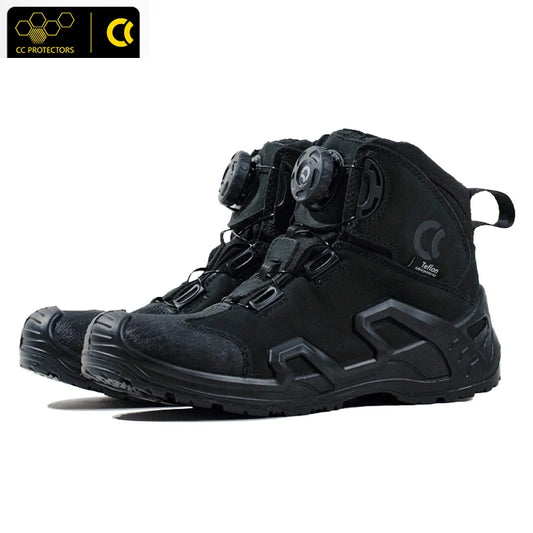 CC Motorcycle Riding Boots Men Leather Motorbike Shoes Breathable Anti-slip Anti-fall XRD Ankle Protection Motocross Short Boots