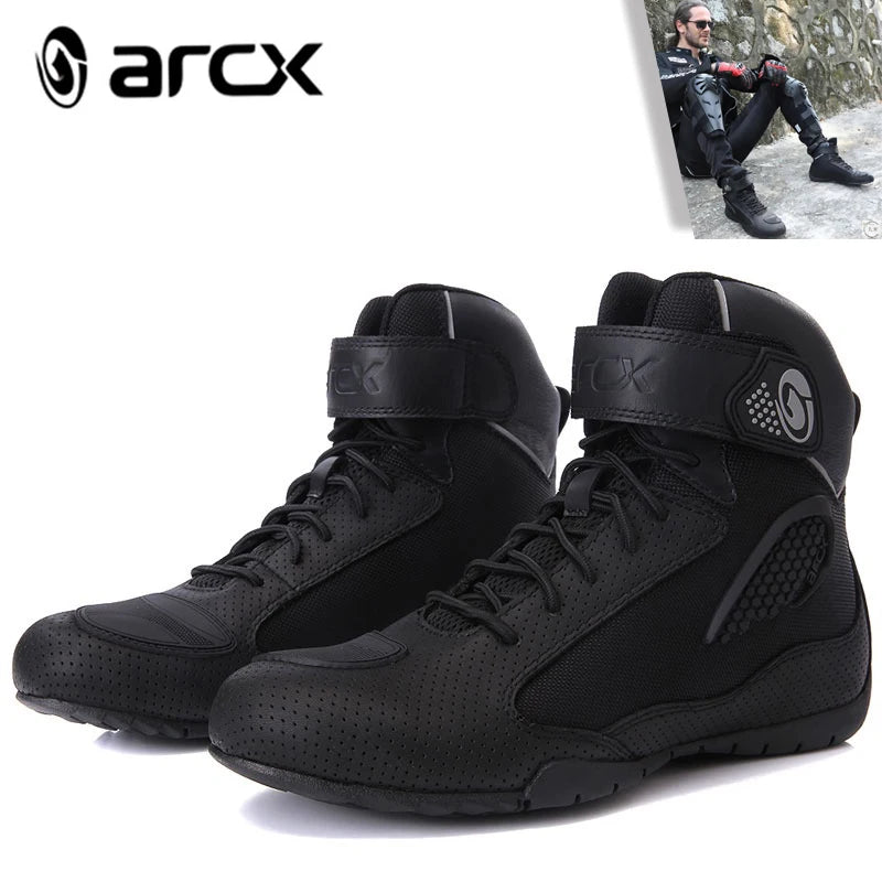 ARCX Motorcycle Boots Street Riding Shoes Anti-Slip Outdoor Trekking Hike Work Shoes for Men Breathable Non-slip Anti-fall