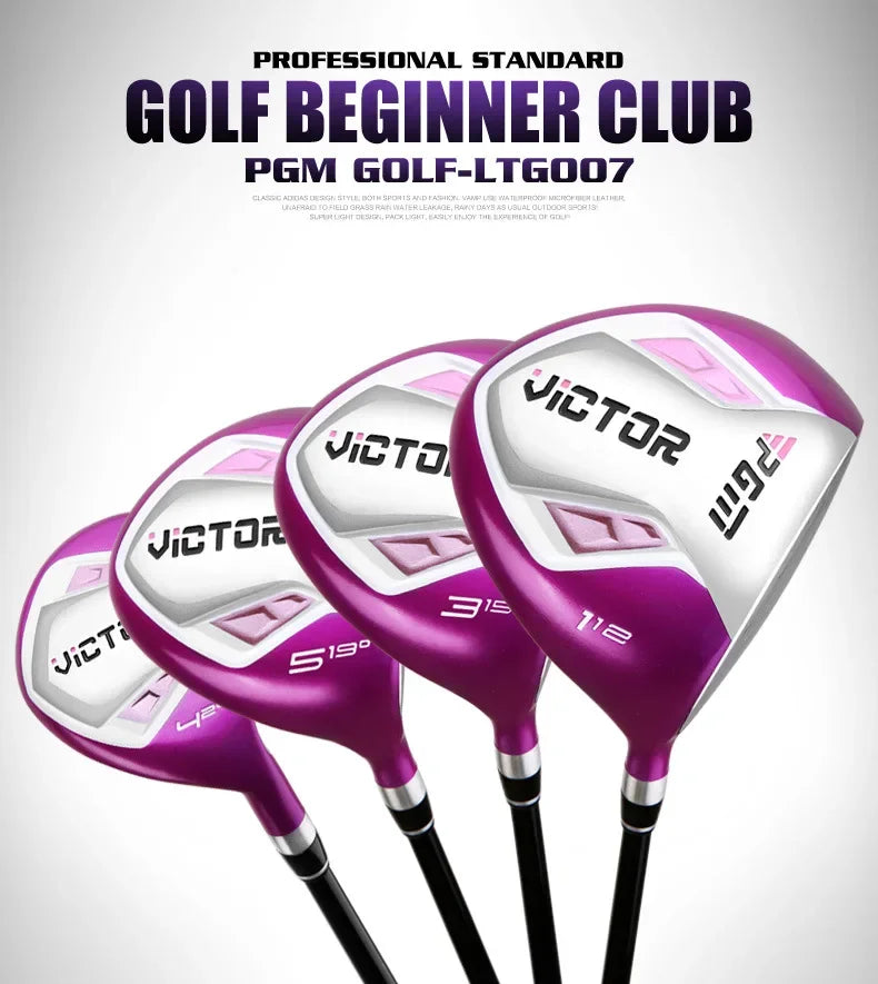 PGM Golf Clubs Golf Club Set Ladies Beginner Complete Set 12 Pcs/9 Pcs/4 Pcs,carbon Rod/steel Pole LTG007