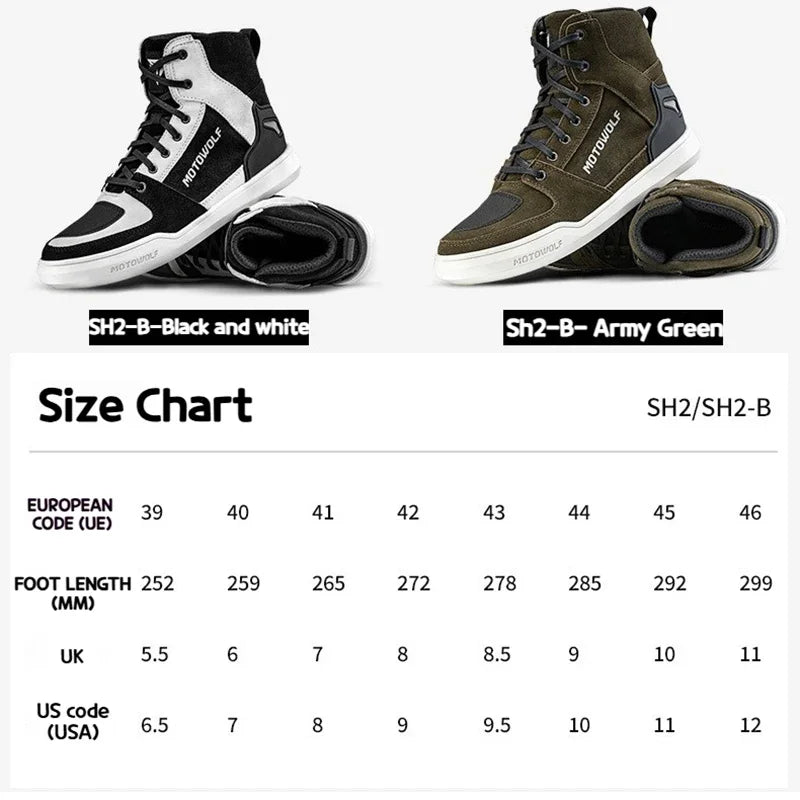 MOTOWOLF Motorcycle Boots Summer Breathable Leather Ventilated Riding Shoes Retro Anti-Slip Off-road Biker Shoes for Men Women