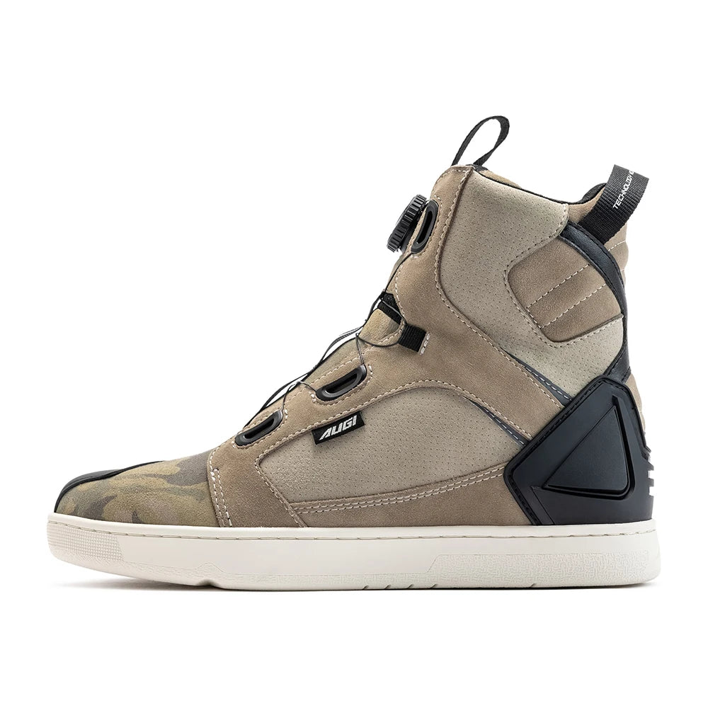 Motorcycle Rider Protective Boots Men Casual Breathable Sports Shoes Rubber Gear Shift Pad Reinforced Toe Motorcycle Sneakers