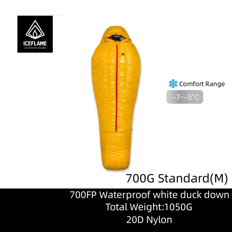 Ice Flame HW 20D Nylon Ultralight Mummy White Goose Down Sleeping Bag Outdoors Camping Keep Warm Duck Down Adult Equipment