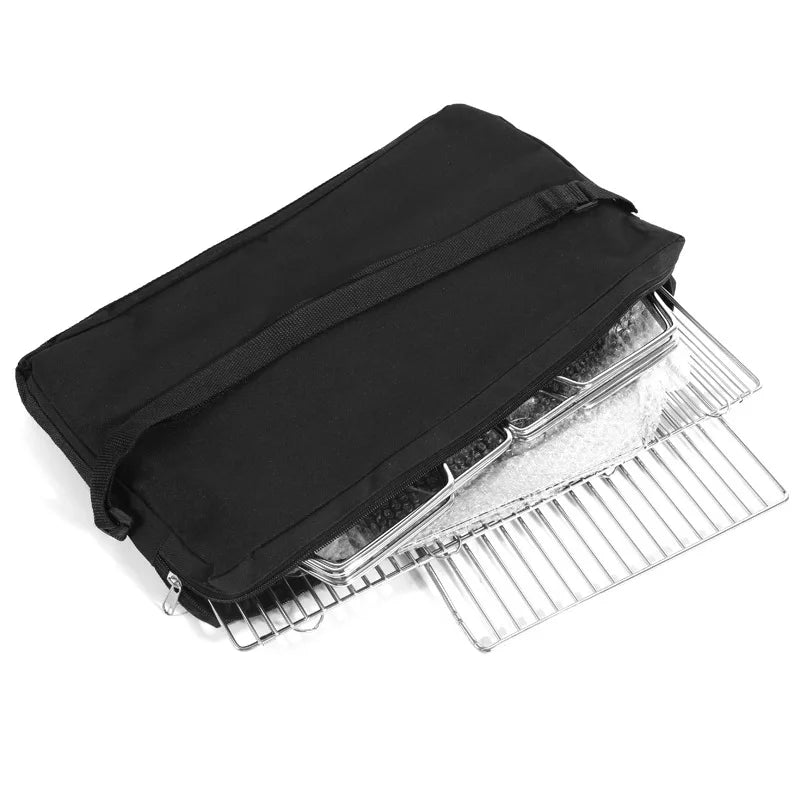 Camping Wood Stove Brazier Camping Fire Wood Heater Portable Folding Hike Barbecue BBQ Charcoal Grill Stand