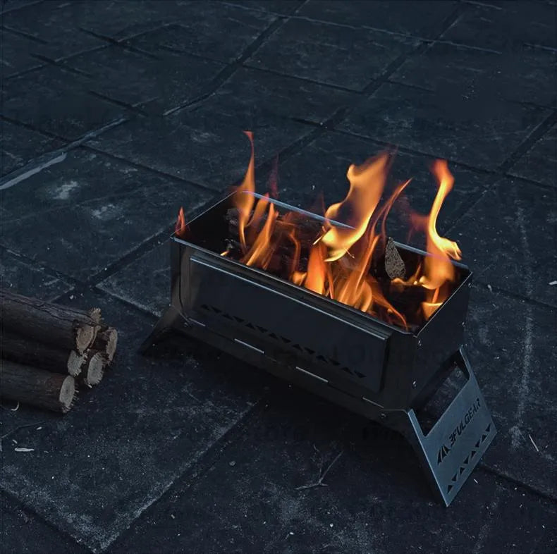 3F UL GEAR Camping Folding Firewood Stove All-In-One Style Tabletop BBQ Furnace 2.2kg Ultralight Outdoor Cooking Equipment Oven