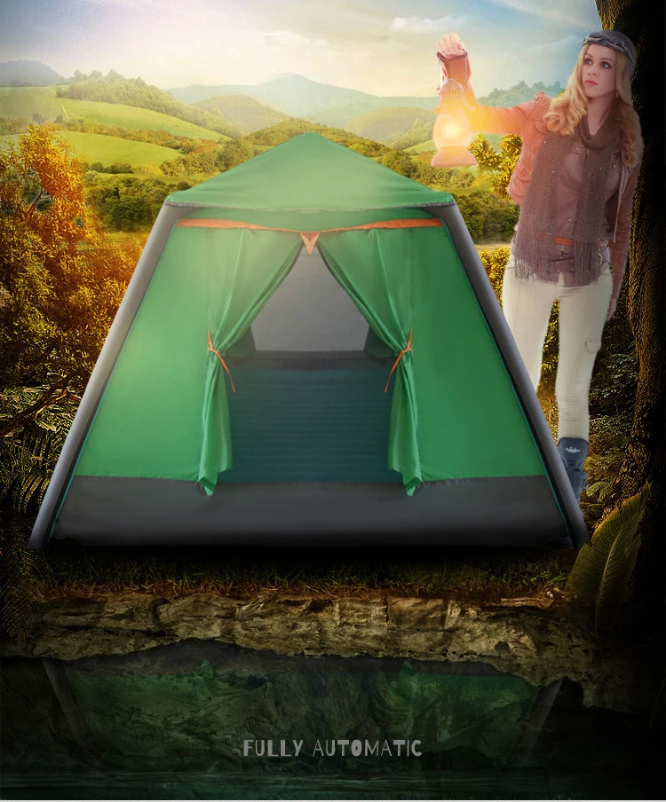 Inflatable Tent Folding Automatic Waterproof 2 3 4 People Air Tents Camping Cube Fishing Tourism Summer Awning Orange Outdoor