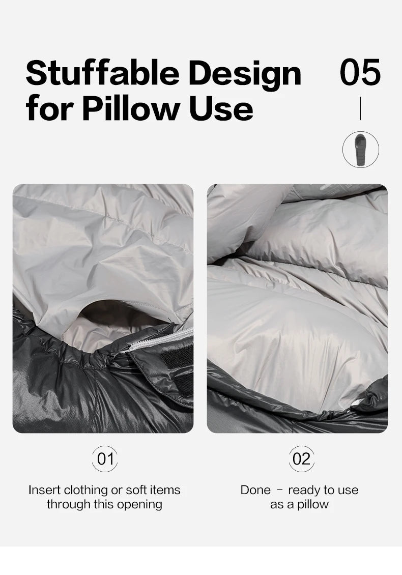 Mobi Garden Winter Warm Sleeping Bag -25 ℃ ~0 ℃   Goose down Thickened 650Fp Mummy Type Outdoor Camping Adult down Sleeping Bag