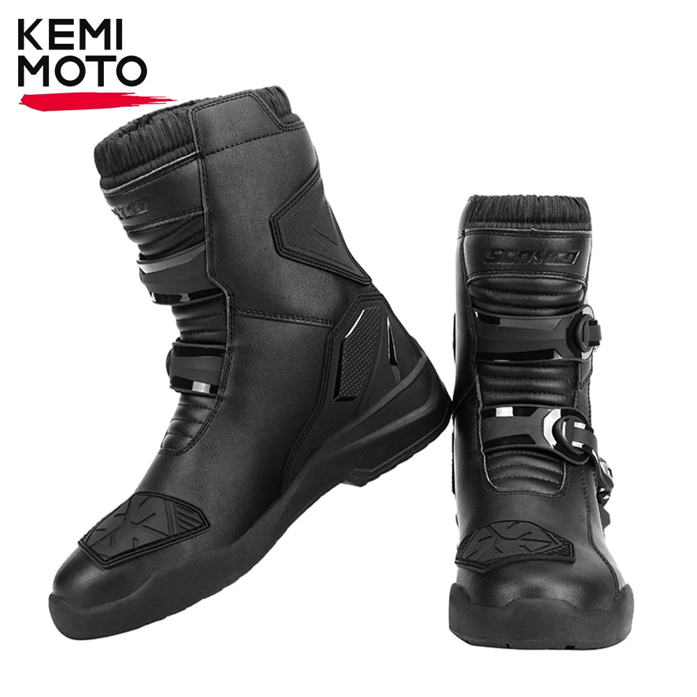 Motorcycle Long Boots Men Waterproof Motocross Riding Cycling Shoes Off-Road Motorbike Anti-drop Breathable Racing Equipment