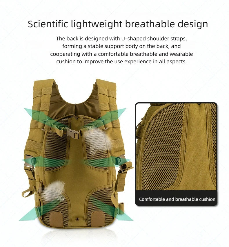 25L Tactical Assault Backpack Classic 12-hour Outdoor Camouflage Sports Backpack Wear-Resistant Oxford Cloth