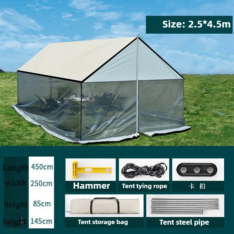 Outdoor Camping Sunade Tent Me Mosquito Net Leisure Fiing Large Space Sun Protection UPF50+ Canopy Tent Waterproof Oxford Awing