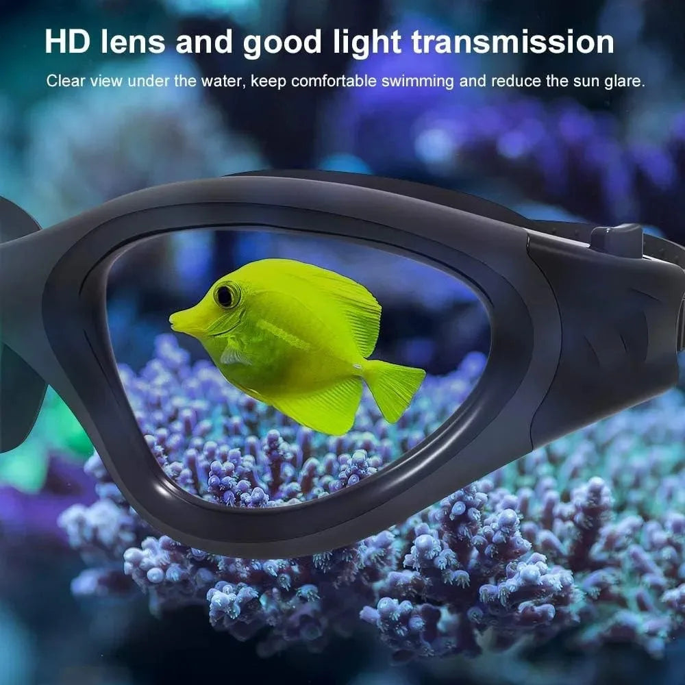 Anti-fog UV protective lenses for men and women waterproof and adjustable silicone swimming glasses polarized swimming glasses