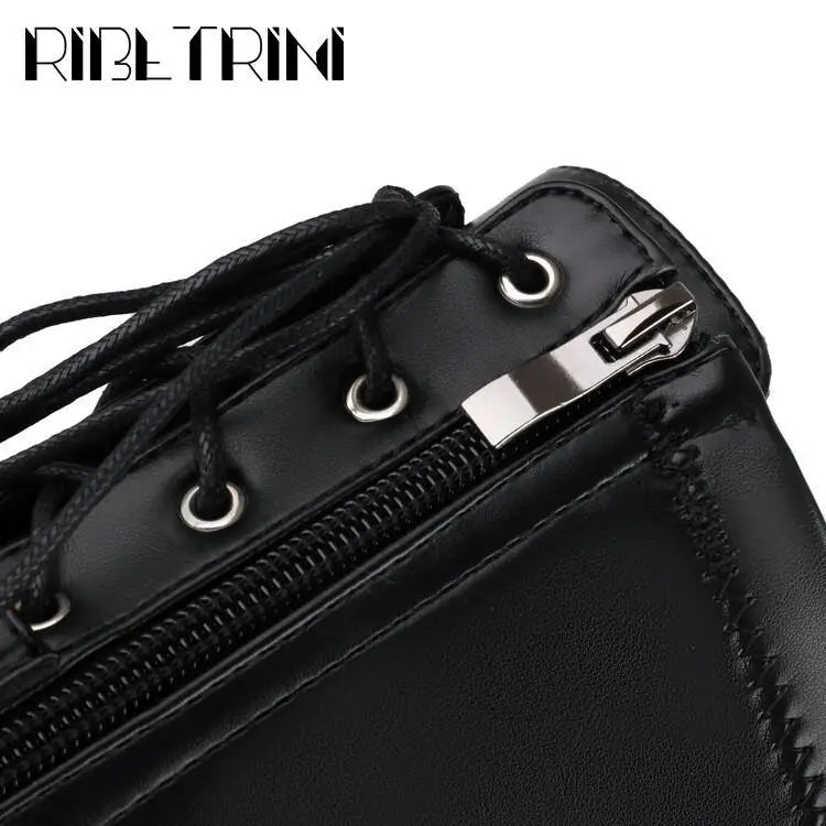 Punk Goth Women Motorcycle Boots Block High Heels Platform Shoes  Woman 2024 New Brand Luxury Fashion Design Cool Street Boots