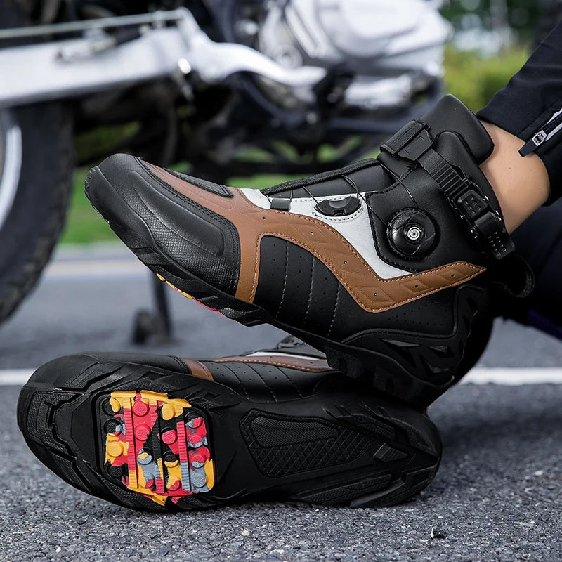 Waterproof Motorcycle Boots Man Wear-Resistant Motocross Boot Breathable Women Motorcycle Anti-Slip Motorcycle Shoes Anti-Fall
