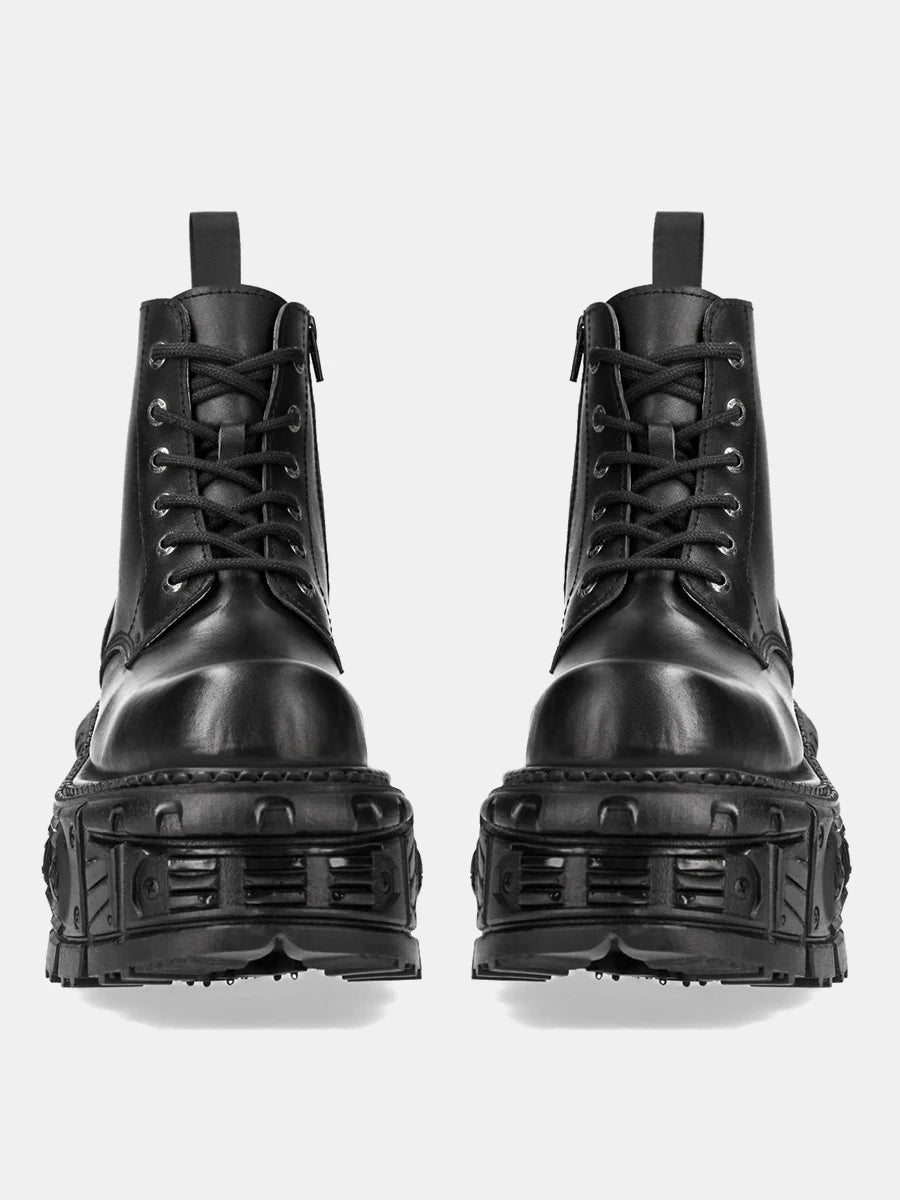 2024 Retro Spanish Street Shooting Men's and Women's Same Platform Bootie Tank Bottom Heavy Metal Punk Boots