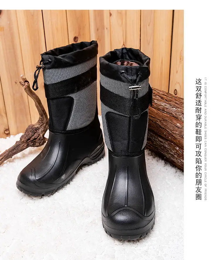 Work Boots for Men Waterproof 2024 Spring New Non-slip Fishing Boots Comfortable Farm Men Boots Winter Plus Cotton Rain Shoes