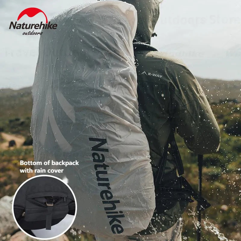 Naturehike Hiking Backpack Waterproof 70L + 5L Lightweight Mountaineering Hiking Outdoor Camping Trekking Bag with Rain Cover